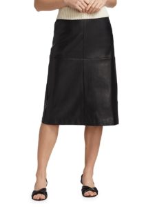 Image of sale on Doreen Cross Seamed Faux Leather Skirt
