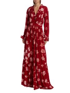 Image of sale on Ini Ruffled V-neck Maxi Dress $25 Gift Card with Purchase!