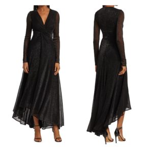Image of sale on Metallic Twisted Asymmetric Gown