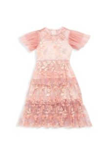 Image of sale on Little Girl’s & Girl’s Flower Sequined Midi Dress