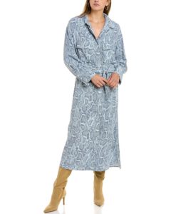 Image of sale on Ena Pelly Snakeskin Utility Midi Dress