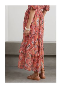 Image of sale on Mira Tiered Printed Chiffon Maxi Skirt