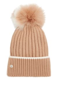 Image of sale on Ribbed Beanie with Feather Pom