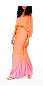 Image of sale on Ombre Sequin Embellished Chiffon Maxi Dress