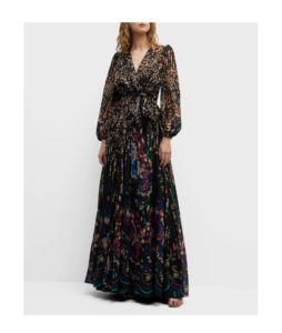 Image of sale on Nomad-print Chiffon Wrap Gown