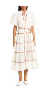 Image of sale on Giselle Embroidered Organic Cotton Midi Dress