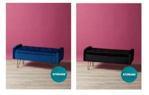 Image of sale on 40in Velvet Storage Sabel Bench