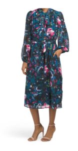 Image of sale on Long Sleeve Floral Midi Dress