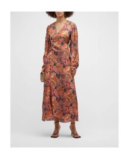 Image of sale on Lucas Printed Faux-wrap Maxi Dress