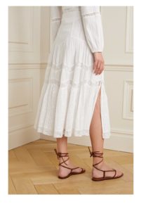 Image of sale on Meyer Crocheted Lace-trimmed Broderie Anglaise Cotton-voile Midi Skirt