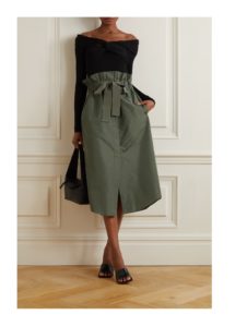 Image of sale on Grosgrain-trimmed Recycled Shell Midi Skirt