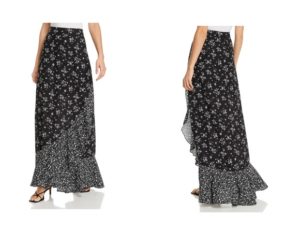 Image of sale on Womens Floral Print Ruffled Maxi Skirt