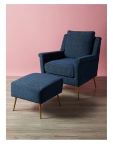 Image of sale on 2pc Mid Century Armchair and Ottoman Set