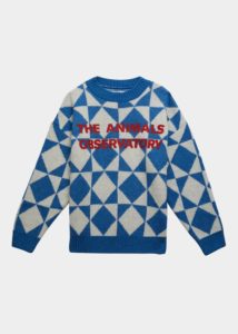 Image of sale on Boy’s Bull Square Pattern Intarsia Logo-print Wool Sweater, Size 2-12