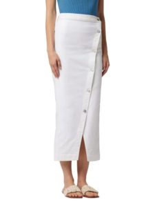 Image of sale on Asymmetric Button Front Denim Pencil Skirt