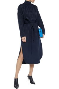 Image of sale on Gathered Satin-jacquard Midi Dress
