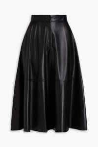 Image of sale on Flared Faux Leather Midi Skirt