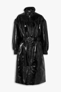 Image of sale on Belted Crinkled-vinyl Coat