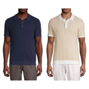 Image of sale on Textured Cotton Knit Polo Shirt