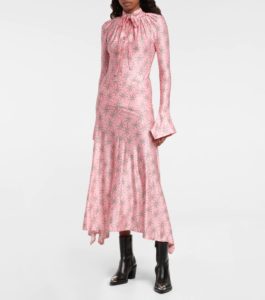 Image of sale on Floral Tie-neck Maxi Dress