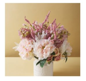 Image of sale on 23in Artificial Hydrangea and Peony Arrangement in Ceramic Vase