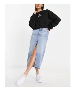 Image of sale on Midi Skirt in Medium Wash