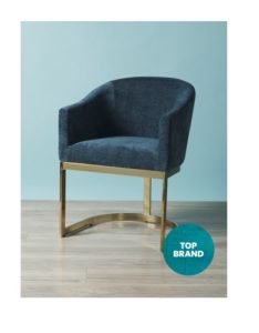Image of sale on 31in Modern Upholstered Dining Chair with Metal Base