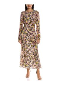 Image of sale on Les Rêveries – Les Reveries Pleated Sleeve Silk Maxi Dress