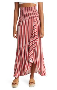 Image of sale on Cherry Femina Stripe Long Cover-up Skirt