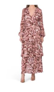 Image of sale on Satin Printed Maxi Dress