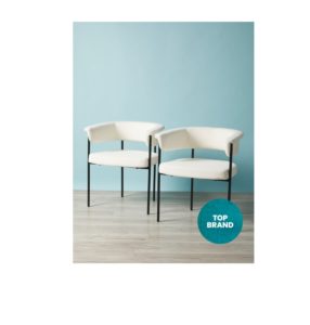 Image of sale on 2pk 27in Boucle Dining Chairs with Metal Legs