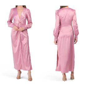 Image of sale on Stretch Satin Twist Front Dress