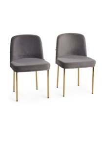 Image of sale on Set of 2 Metal Back Velvet Dining Chairs
