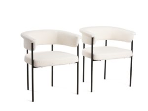 Image of sale on Set of 2 Boucle Metal Dining Chairs