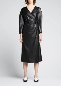 Image of sale on Faux-leather Wrap Dress