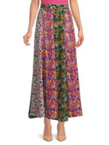 Image of sale on ​mixed Fabric a Line Maxi Skirt
