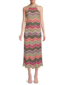 Image of sale on Chevron Pattern Crochet Midi Dress