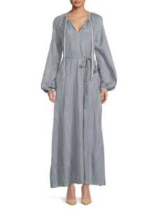 Image of sale on V Neck Chevron Maxi Dress