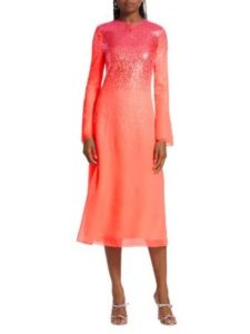 Image of sale on Ombré Sequin Embroidered Midi Dress