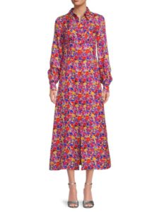 Image of sale on Mushroom Print Silk Blend Shirtdress