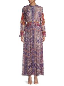 Image of sale on Duana Printed Mesh Maxi Dress