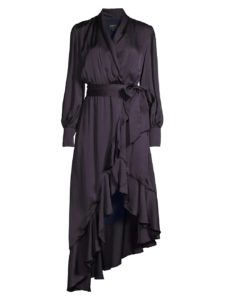 Image of sale on Aaliyah Satin Wrap Midi-dress