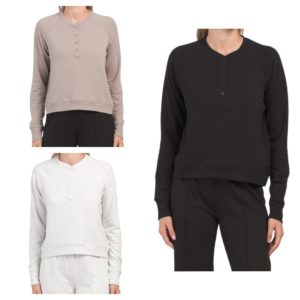 Image of sale on Terry Henley Raglan Cropped Crew Neck Sweatshirt
