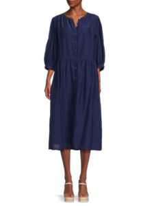 Image of sale on Emerson Henley Silk Blend Midi Dress