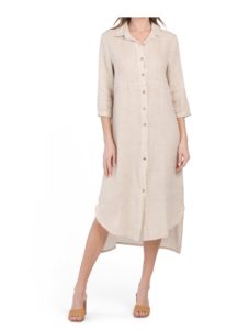 Image of sale on Made in Italy Linen Button Up Dress