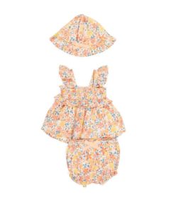 Image of sale on Newborn Girls 2pc Floral Bloomer Set with Sun Hat