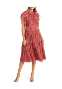 Image of sale on Ruffle Lace Midi Dress Size 2-4