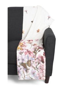 Image of sale on Floral Printed Plush Throw