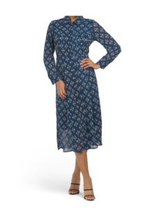 Image of sale on Long Sleeve Floral Button Down Midi Dress