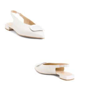 Image of sale on Leather Pointy Toe Flats with Hardware